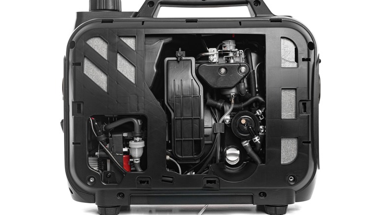 A black portable inverter generator