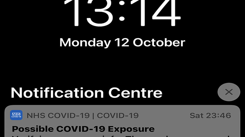 The notification center on an iPhone