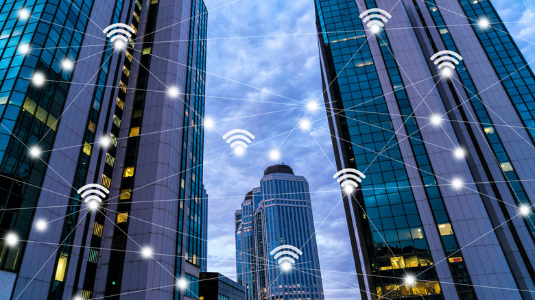 signal symbols on tall buildings