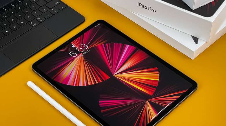 iPad on a desktop