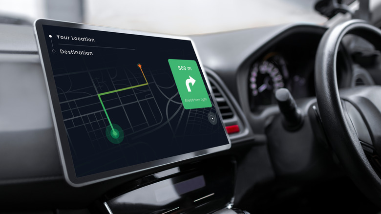 The cockpit of a modern car