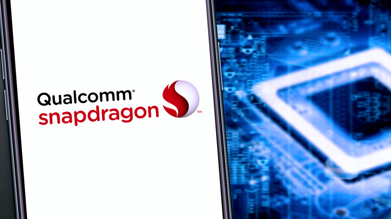 Qualcomm Snapragon Logo on a smartphone screen.