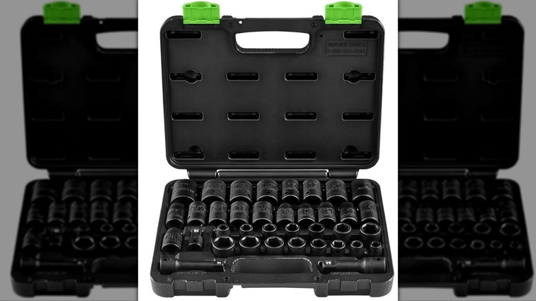 Quinn 48-piece ⅜-inch Drive SAE and Metric Master Impact Socket Set