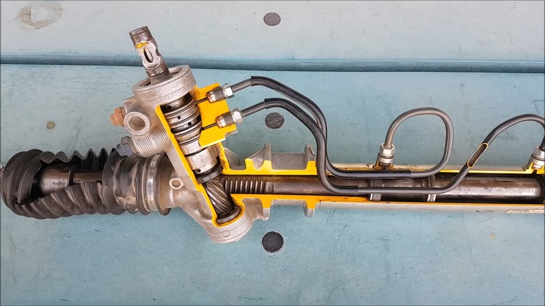rack and pinion gear cutaway
