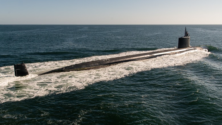 The USS Massachusetts (SSN-798) during its initial sea trials