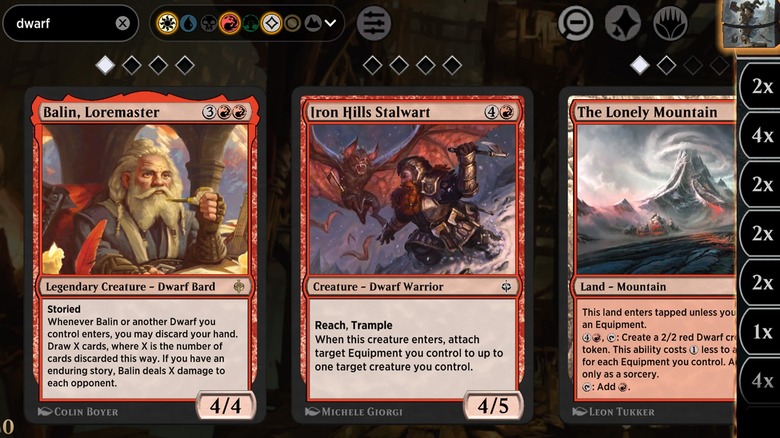 Hobbit cards in MTG: Arena.
