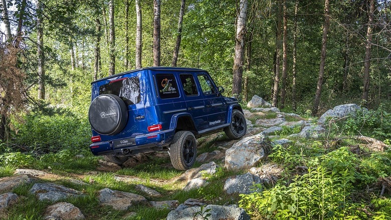 Mercedes-Benz G-Class on a rocky trail