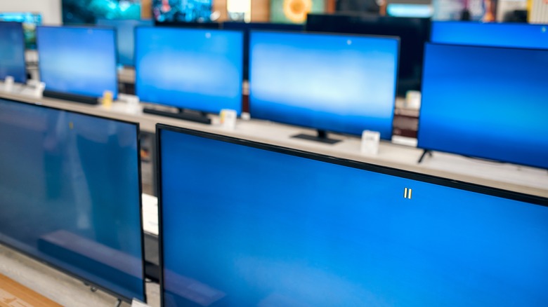 TVs on display in a store