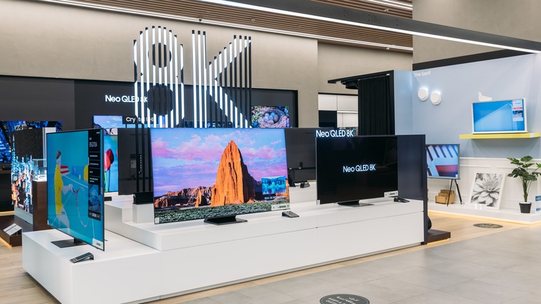 Samsung TV display in a shop
