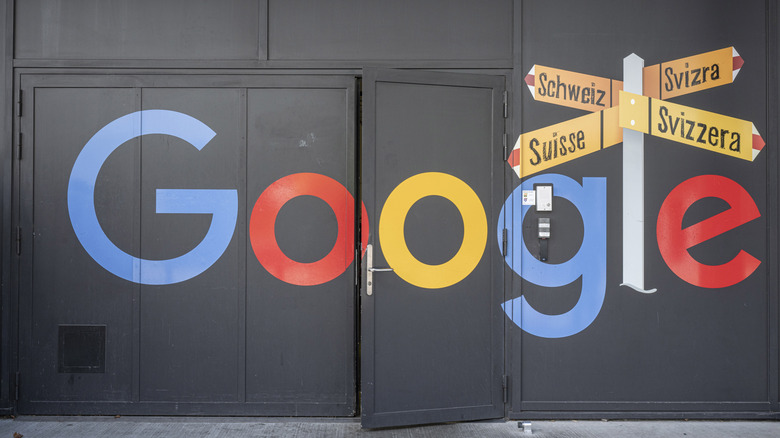 Google logo on doors