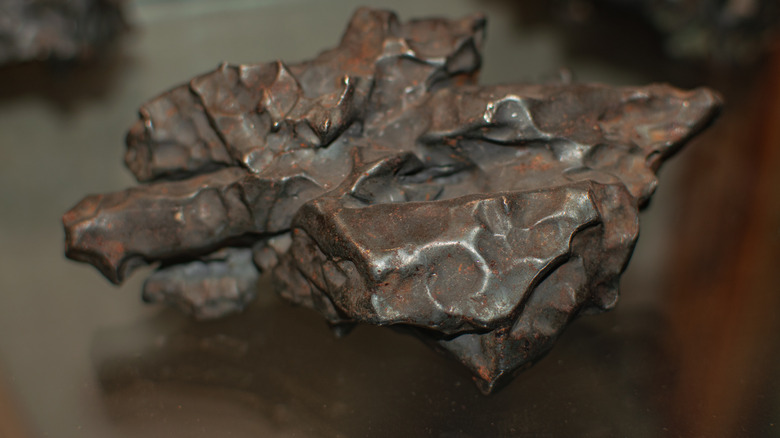 Fragment of a meteorite.