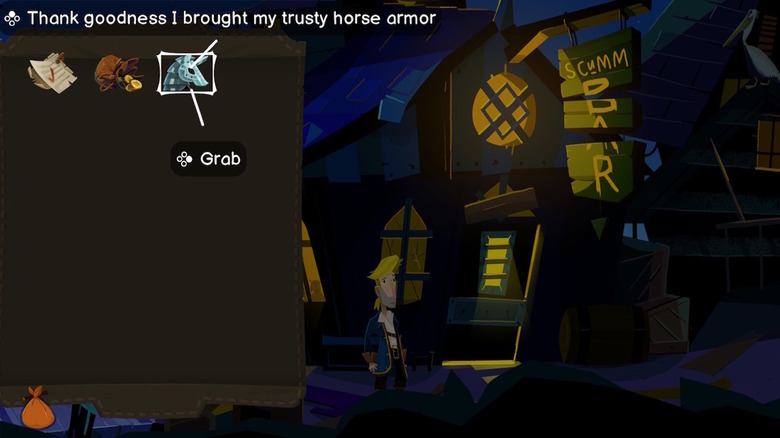 Screenshot of the inventory system, with horse armor highlighted