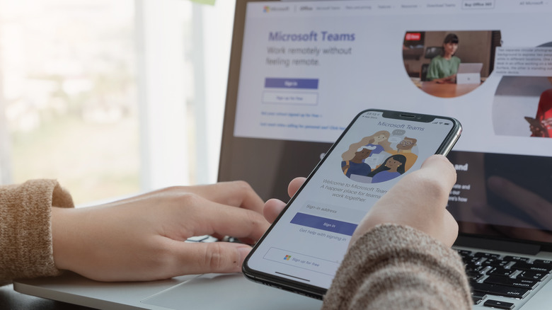 Person using Microsoft Teams