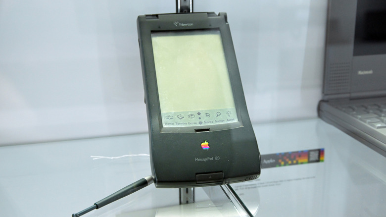 An Apple PDA on display