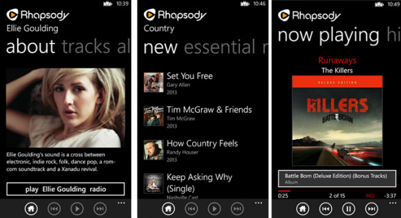 Rhapsody updates its Windows Phone 8 app