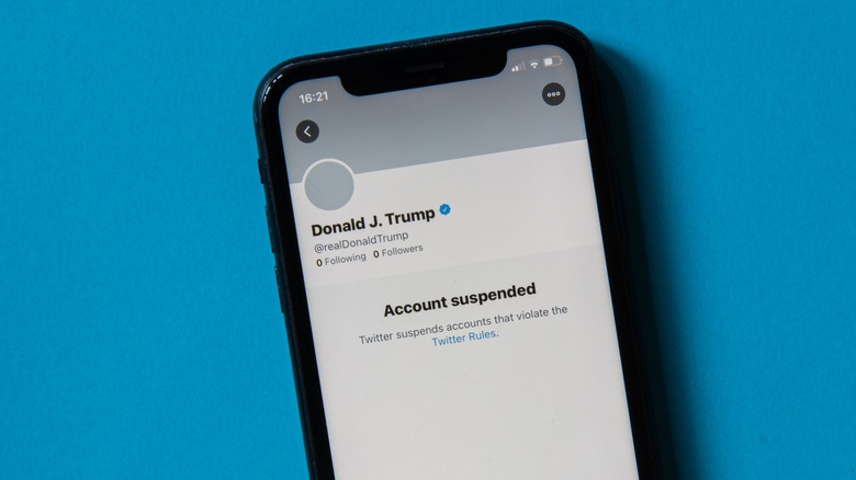 Suspended Twitter account of Donald Trump,