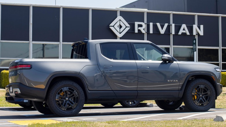 A Rivian R1T electric truck. 