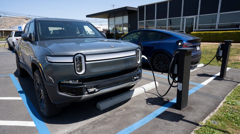 Electric cars EV charging station