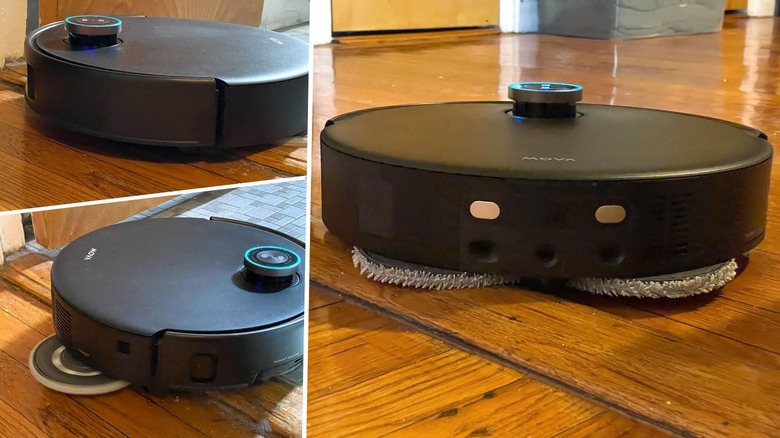 Mova V50 Ultra Complete cleaning a wood floor.