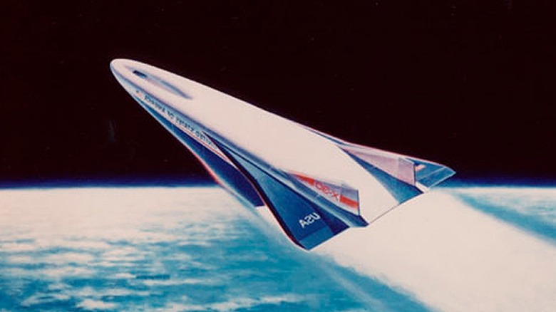 Rockwell X-30 in flight illustration