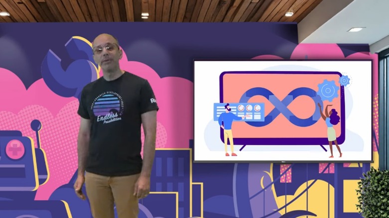 David Mendenhall presenting at Roku event