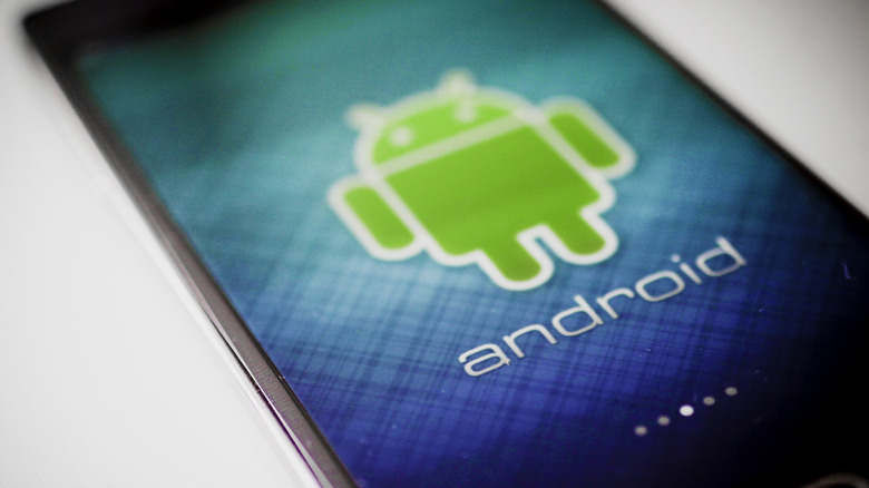 Android logo on device screen