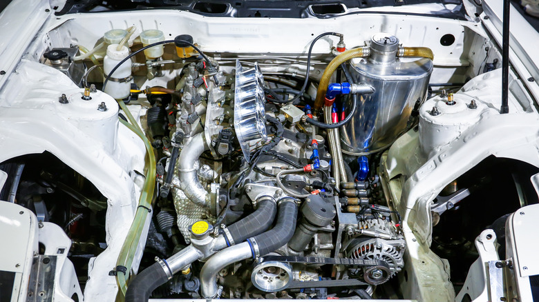 Custom rotary engine in Mazda RX-7.