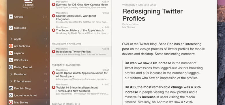 RSS app Reeder 3 for Mac update teased