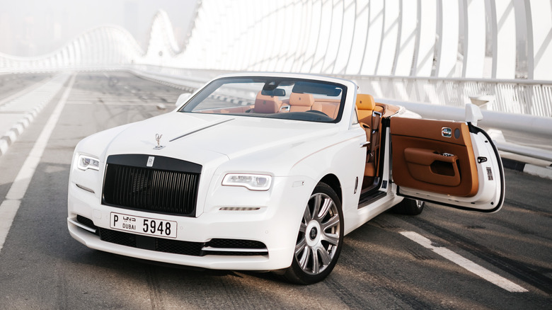 Rolls-Royce parked on a bridge in Dubai