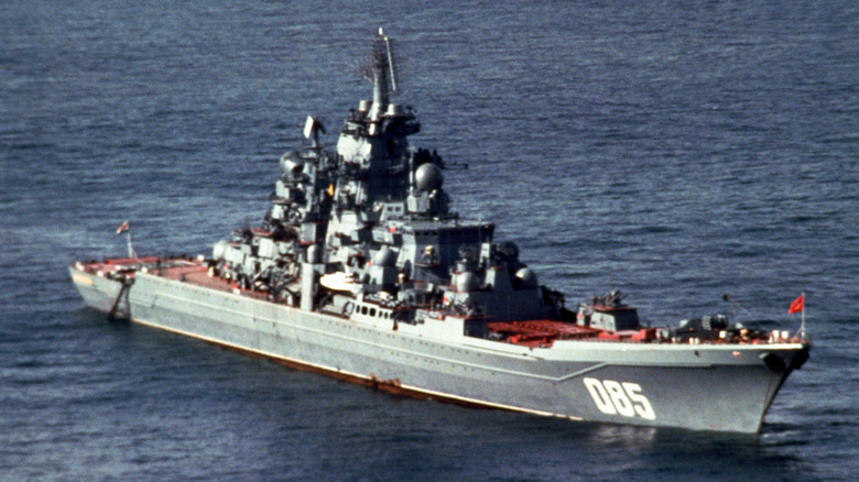The Admiral Nakhimov, or Kalinin as it was then known, at sea in 1991,