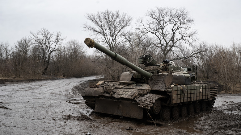 Russian tank destroyed by drone