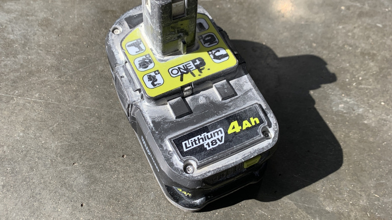 Ryobi battery close-up