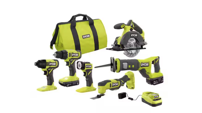 Picture showing Ryobi tools included in Home Depot sale