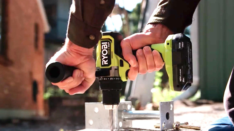 Ryobi device being used on work site