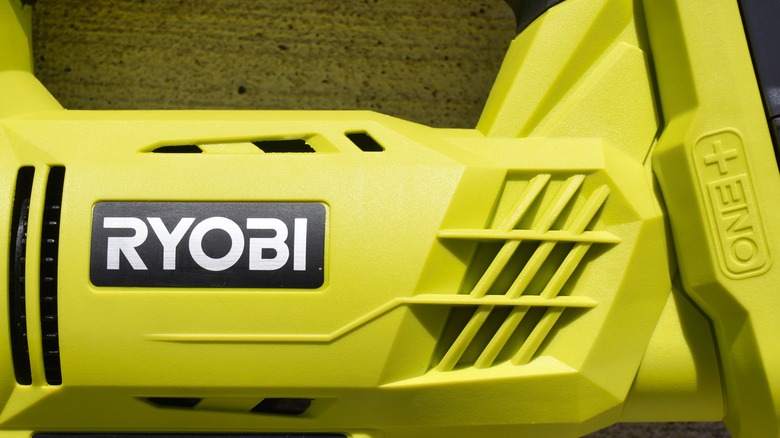 ryobi logo on yellow tool