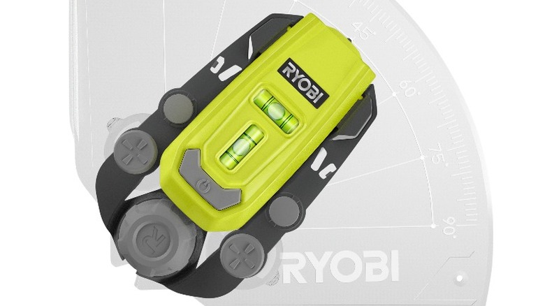 Laser level on white background