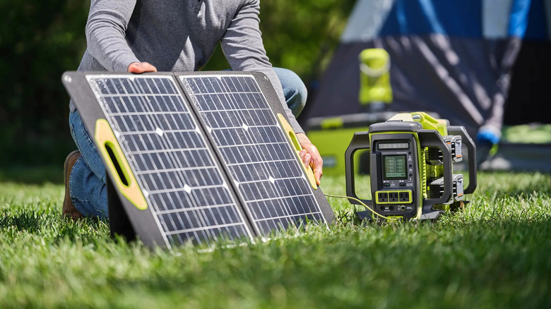 solar panel with power station