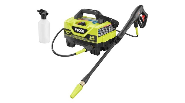 Ryobi 1,800 PSI 1.2 GPM Electric Pressure Washer on a white background
