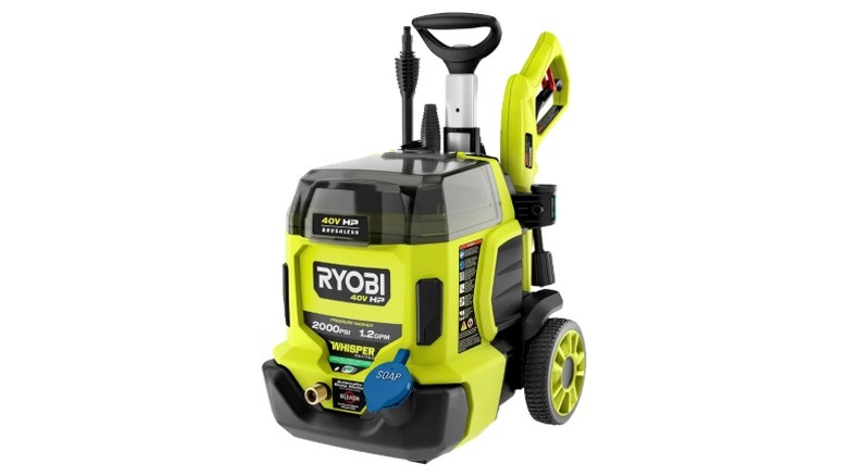 Ryobi 40V HP Brushless Whisper Series 2,000 PSI Pressure Washer on a white background