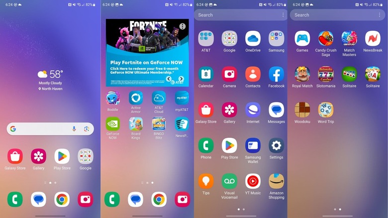 Samsung Galaxy A54 software menus