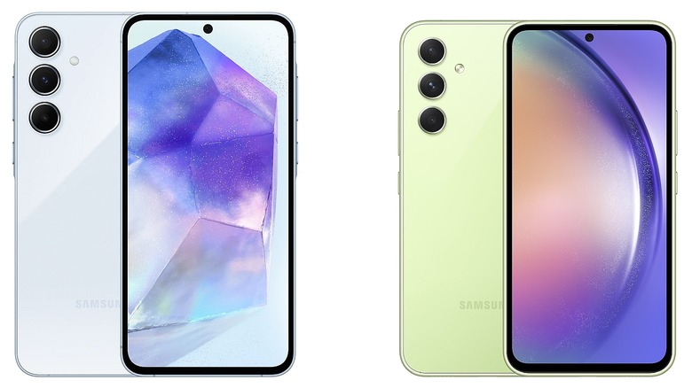 Samsung Galaxy A55 (left) versus A54 (right)