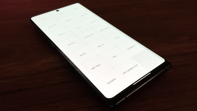Samsung Galaxy diagnostics menu