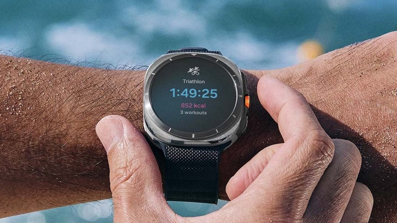 Close up of Galaxy Watch Ultra on person's wrist