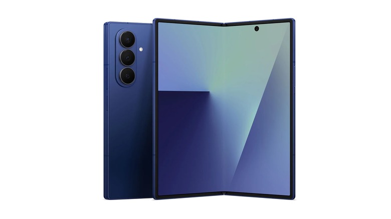 The Samsung Galaxy Z Fold 7 with its display unfolded