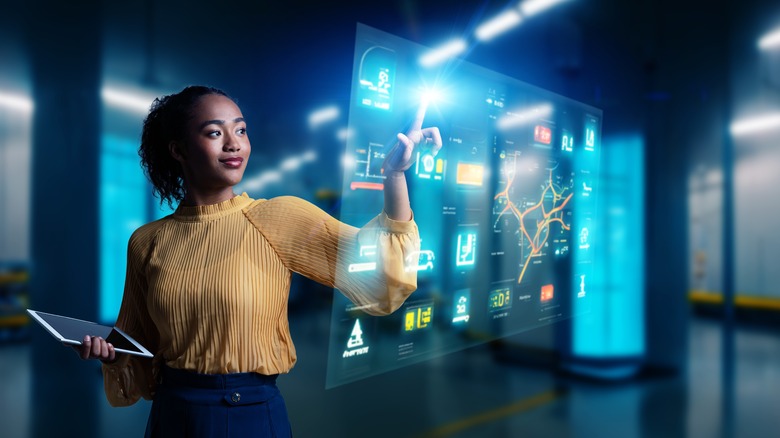 person using mixed reality illustration
