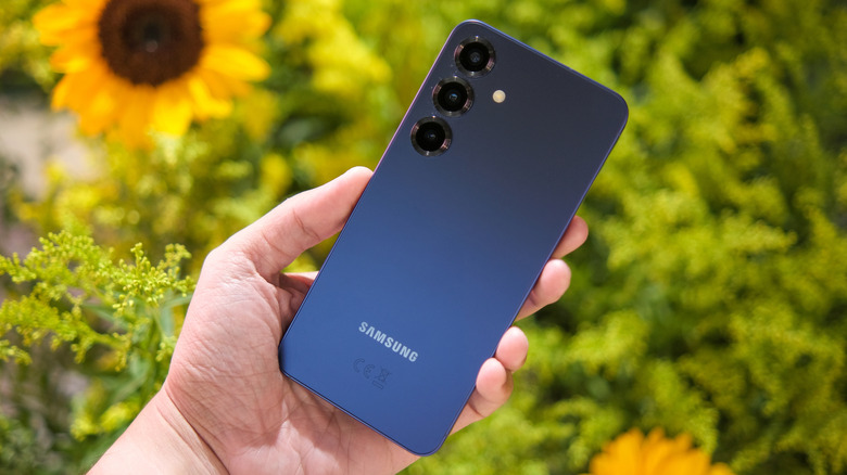 Person holding Samsung Galaxy S25.