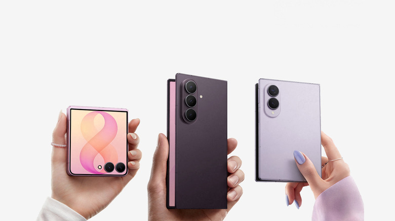 People holding the new Galaxy Z Fold and Z Flip devices