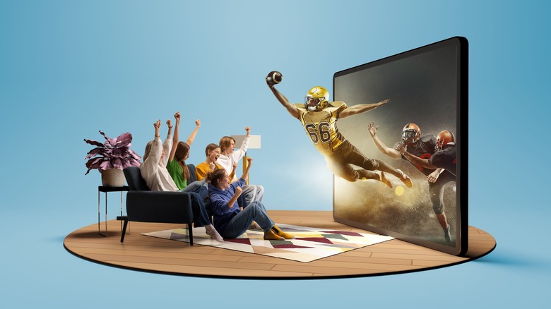 tv visualization standing by couch