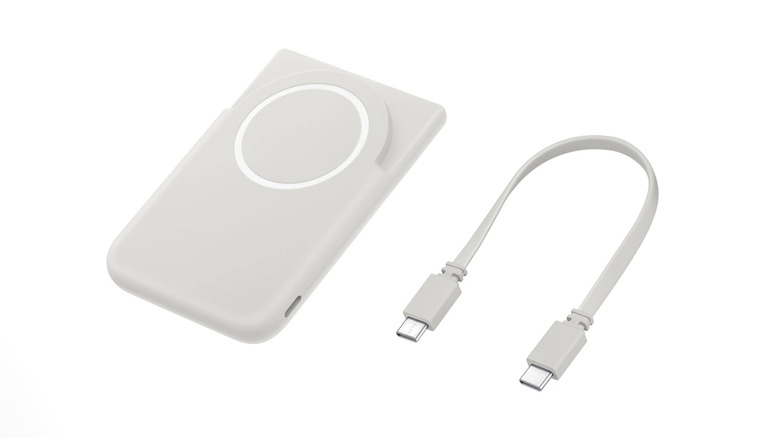 Picture showing Samsung magnetic charger and USB cord