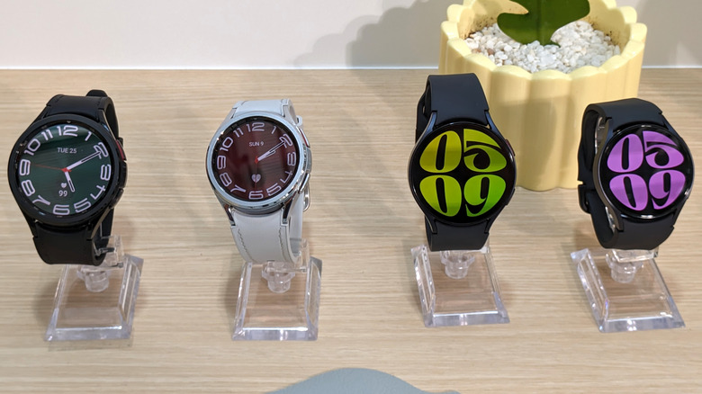 Galaxy Watch 6 watches lined up